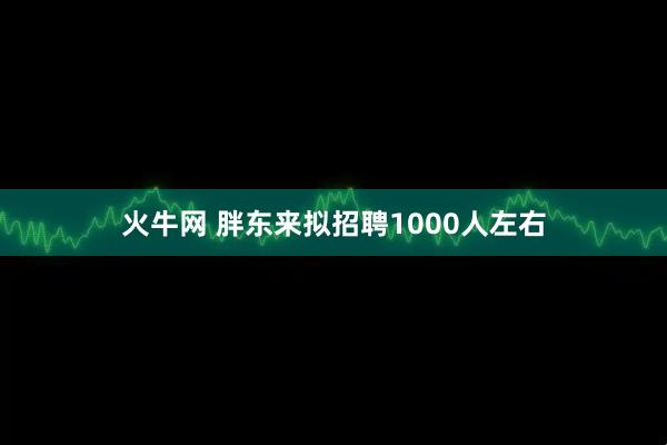 火牛网 胖东来拟招聘1000人左右